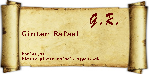 Ginter Rafael névjegykártya